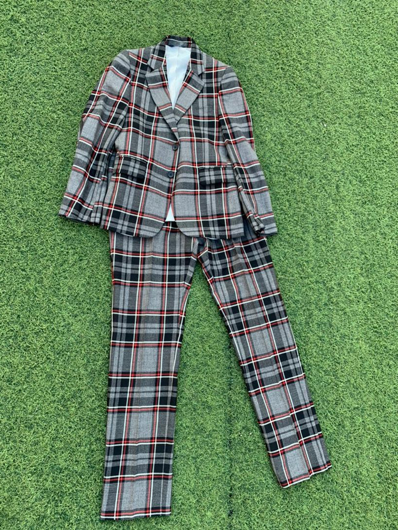 2 piece wine and black suit size 14-16years
