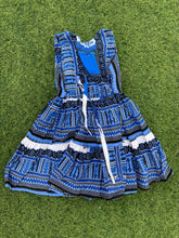 Load image into Gallery viewer, African print blue girl dress size 4-12months
