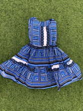 Load image into Gallery viewer, African print blue girl dress size 4-12months
