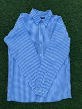 Load image into Gallery viewer, Brooks brothers blue and white check shirt size L
