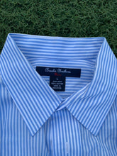 Load image into Gallery viewer, Brooks brothers light blue and white shirt size L
