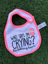 Load image into Gallery viewer, Child of mine white and pink bib
