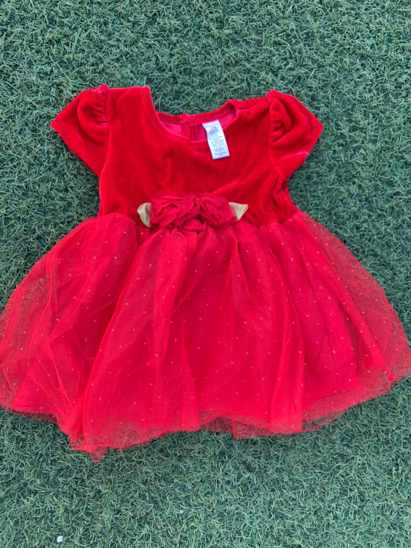 George baby red dress size 6-9 months