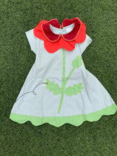 Load image into Gallery viewer, Children&#39;s Salon Green and red collar girl dress size 3 - 4 years
