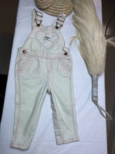 Load image into Gallery viewer, OshKosh Light Creamy Pink Dungarees Girls 9 to 12 months
