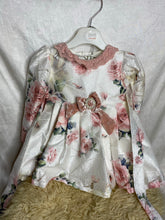 Load image into Gallery viewer, Children&#39;s Salon Beautiful Cream Flower Velvet  Dress Lovely Pant set - Girls 9 to 12 months
