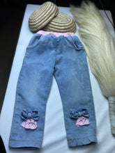 Load image into Gallery viewer, Denim Jeans suit with pink highlights for Girls - 2 to 5 years old
