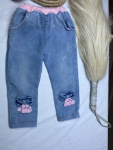 Load image into Gallery viewer, Denim Jeans suit with pink highlights for Girls - 2 to 5 years old
