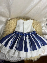 Load image into Gallery viewer, Childrens&#39; Salon Dolce Petit Navy Strip and Cream Exquisite Formal Bonnet and Dress - Girls 12 Months
