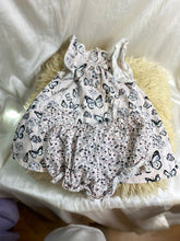Load image into Gallery viewer, Butterfly summer beach dress with matching Pom-poms - 9 to 12 months
