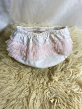 Load image into Gallery viewer, Pom-poms Cream Light Pink Ruffle baby girls pant size 6-24 months
