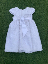 Load image into Gallery viewer, White Beautiful Formal Lace bow dress size 1-2 years
