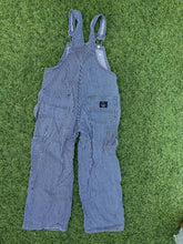 Load image into Gallery viewer, Lakin Mickey Dungarees Boys blue and white overall size 6years
