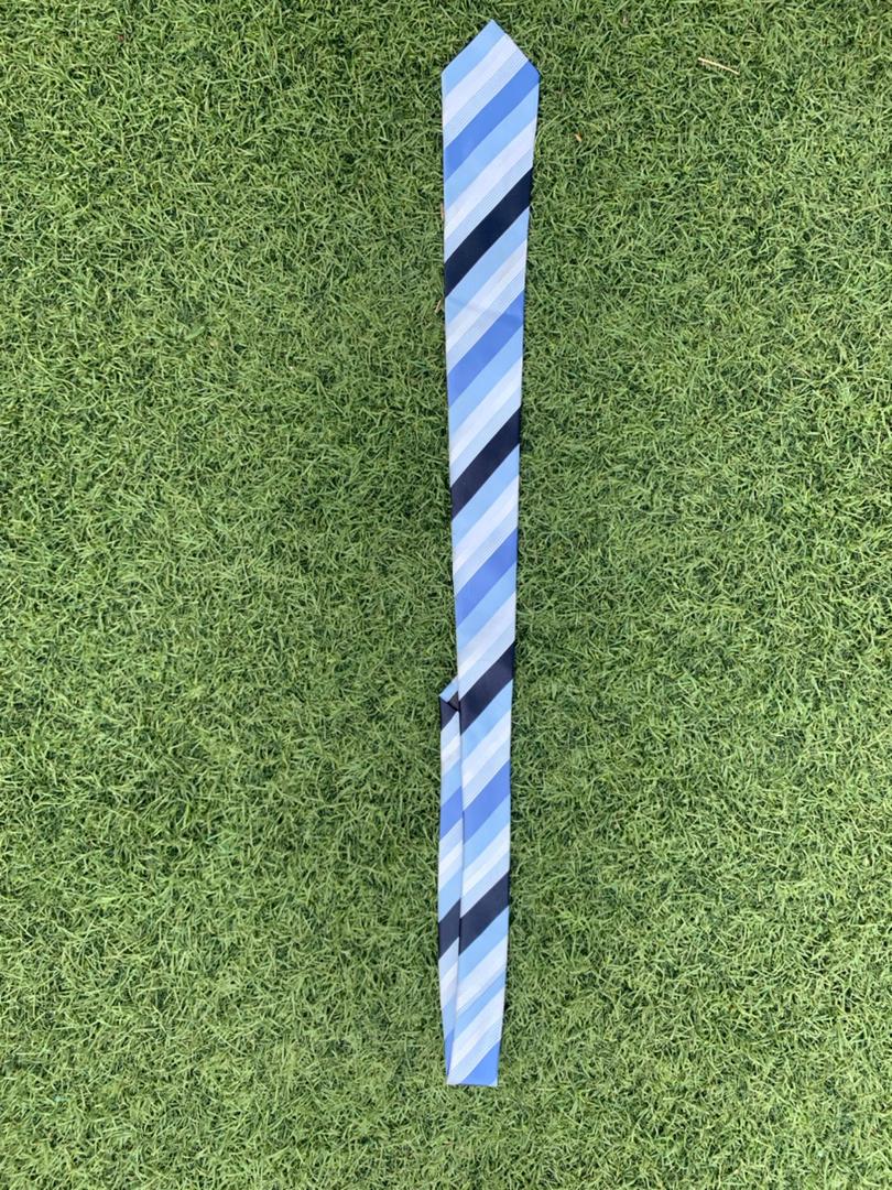 Light blue and dark blue striped tie
