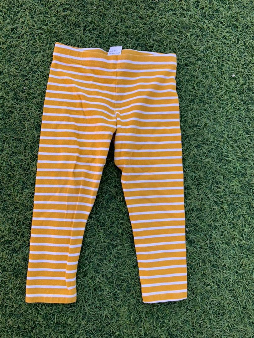 M&S yellow and white leggings size 3-4years