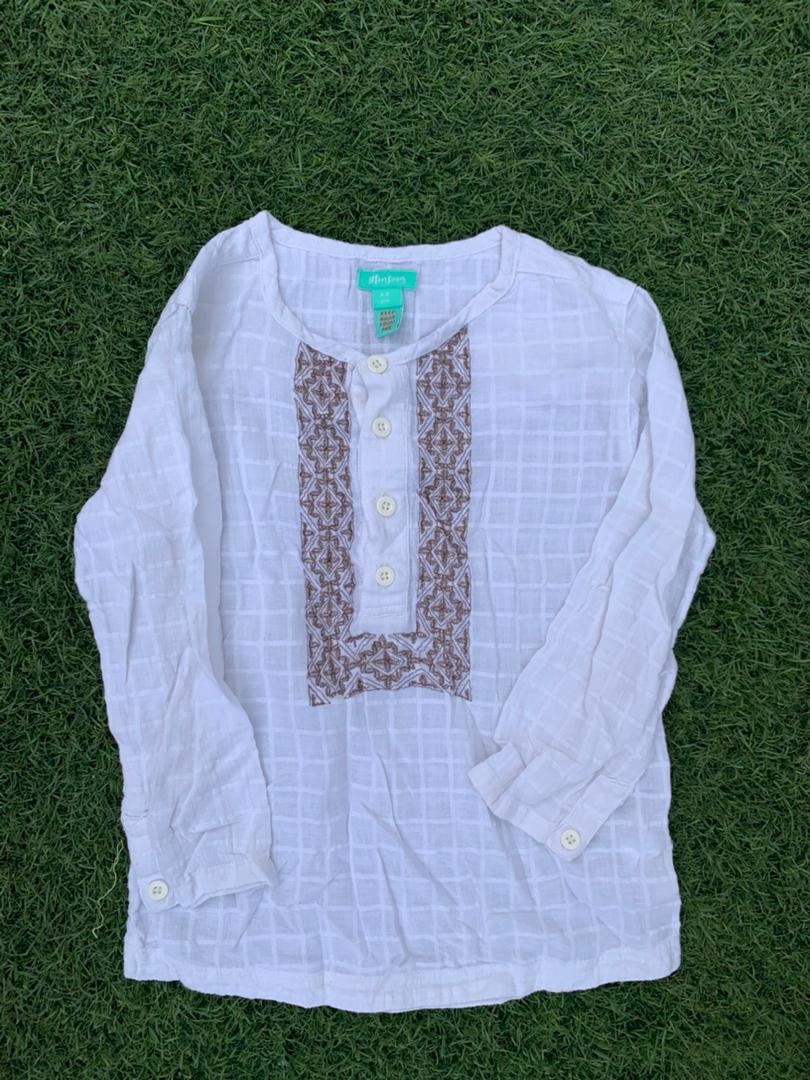 Monsoon luxury white and brown shirt size 4-5years