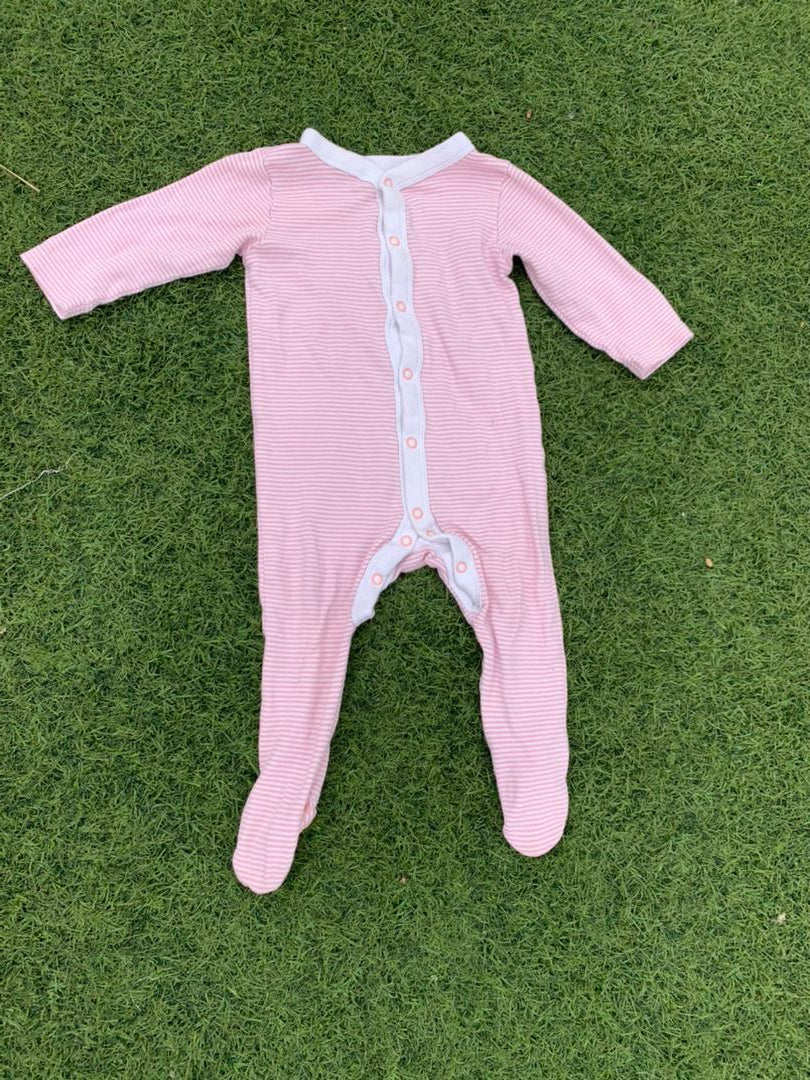 Pink and white striped overall size 3-12months