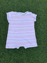 Load image into Gallery viewer, Pink striped baby overall size 6-18months
