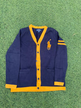 Load image into Gallery viewer, Ralph Lauren blue and yellow boy cardigan size 10-12years
