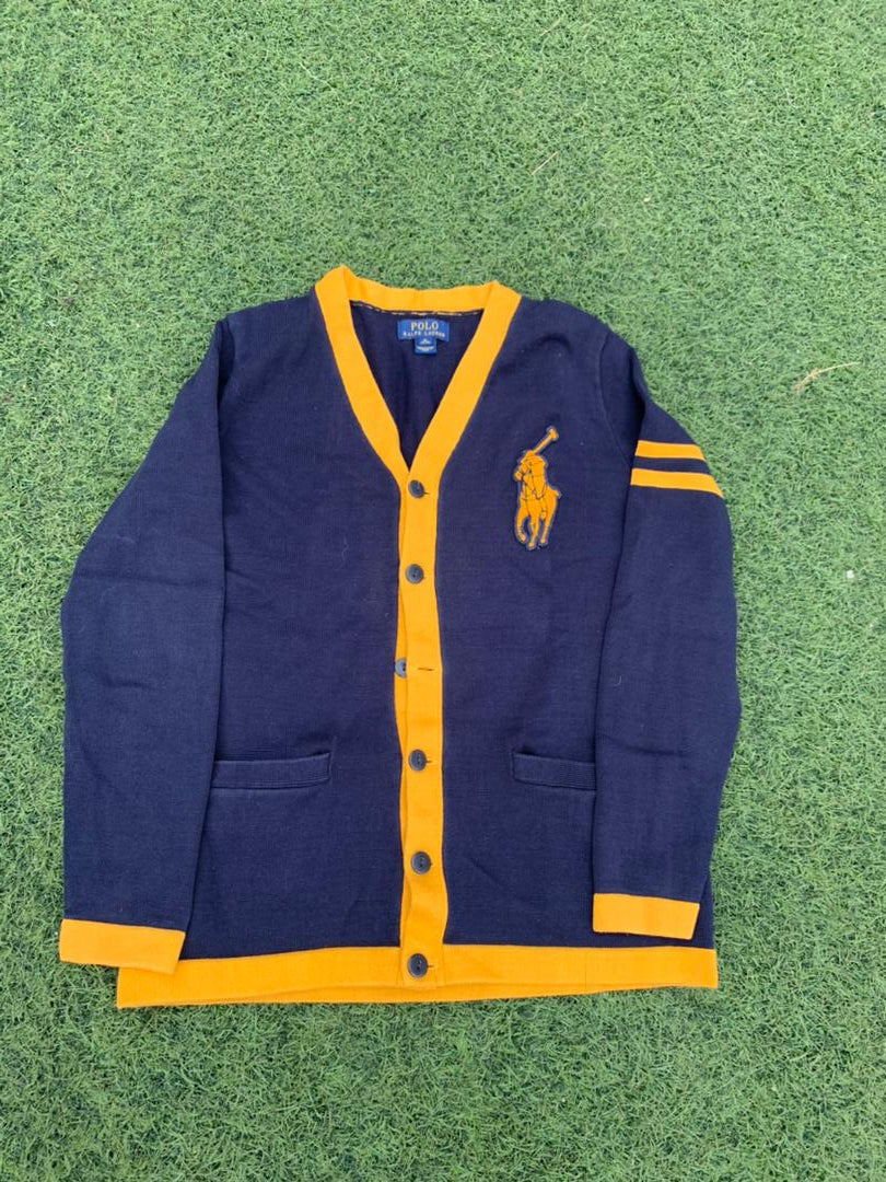 Ralph Lauren blue and yellow boy cardigan size 10-12years