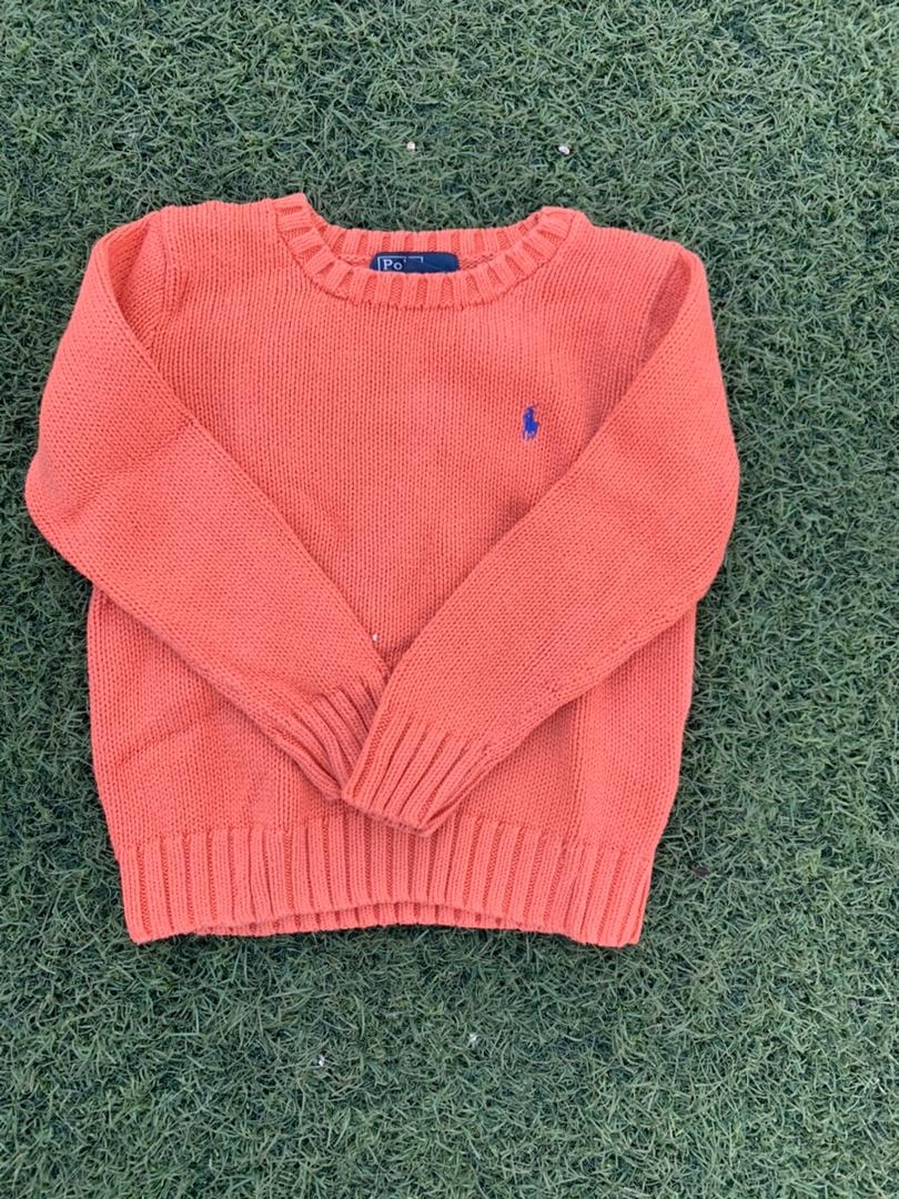 Ralph Lauren orange knitted cardigan size 5-6years