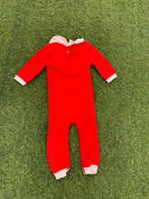Load image into Gallery viewer, Red and white baby overall size 0-6months
