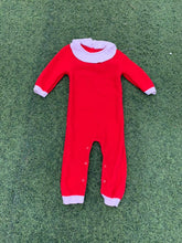 Load image into Gallery viewer, Red and white baby overall size 0-6months
