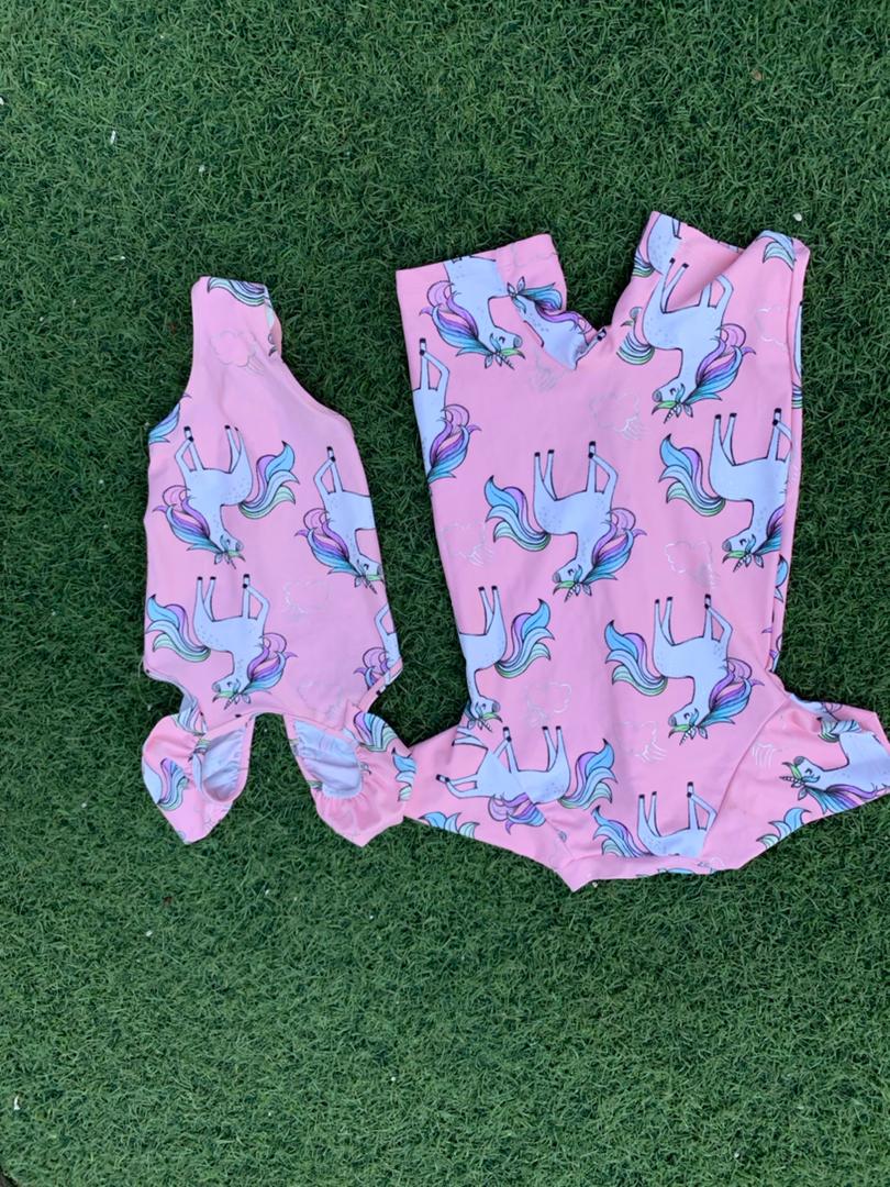 Unicorn pink swimsuit girls size 1-2years