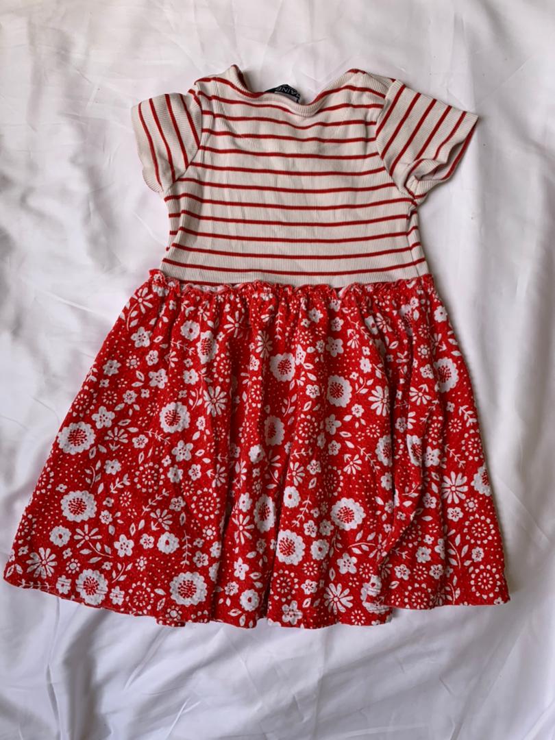 Debenhams UK Viaine red and white dress size 3-4 years