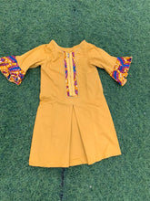Load image into Gallery viewer, Bespoke Made Ghana Yellow and African print girl dress size 1-2 years
